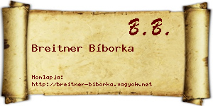 Breitner Bíborka névjegykártya